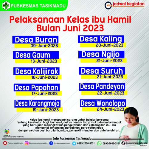 JADWAL KELAS IBU HAMIL JUNI 2023