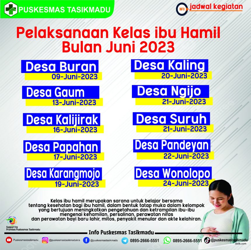 JADWAL KELAS IBU HAMIL JUNI 2023