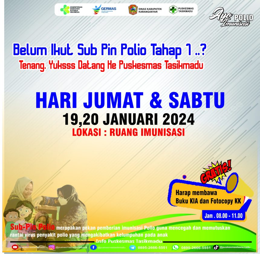 JADWAL SWEEPING SUB PUN POLIO PUSKESMAS TASIKMADU