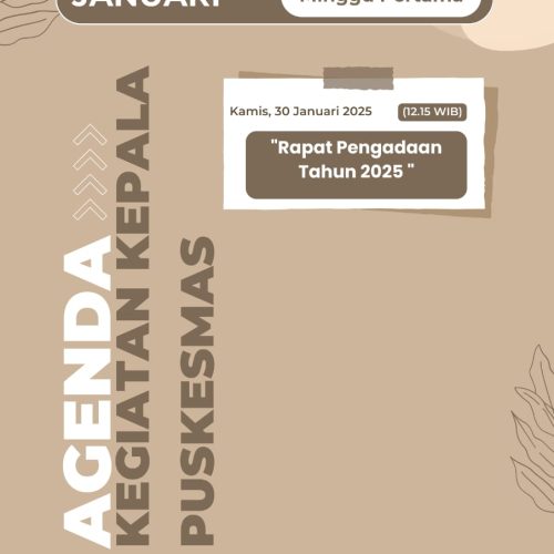 AGENDA KEGIATAN KEPALA PUSKESMAS