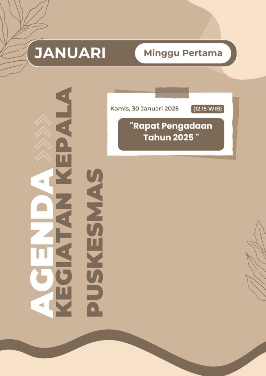 AGENDA KEGIATAN KEPALA PUSKESMAS
