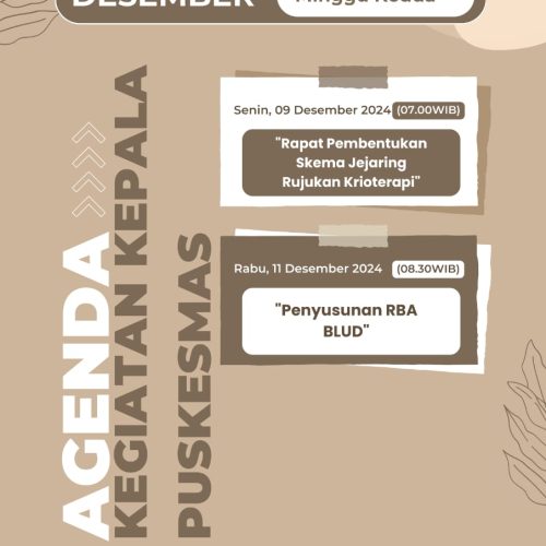 AGENDA KEPALA PUSKESMAS