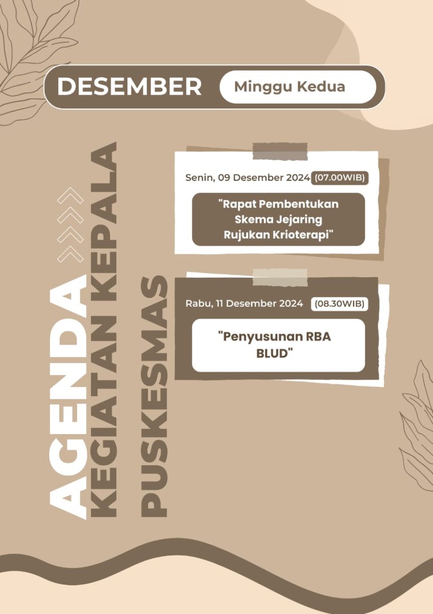 AGENDA KEPALA PUSKESMAS