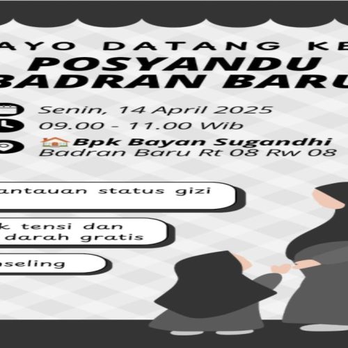 JADWAL POSYANDU BADRAN BARU