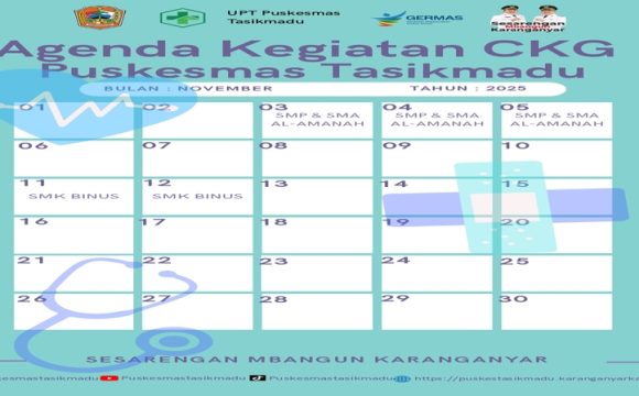 AGENDA KEGIATAN CKG BULAN NOVEMBER